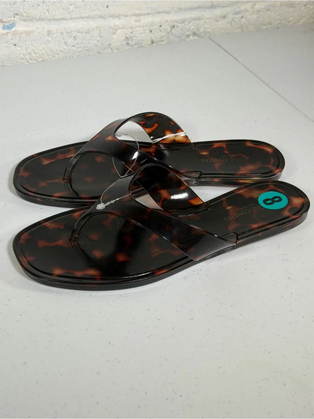 Caroline Constas New York Tortoise Jelly Flip Flop Sandals